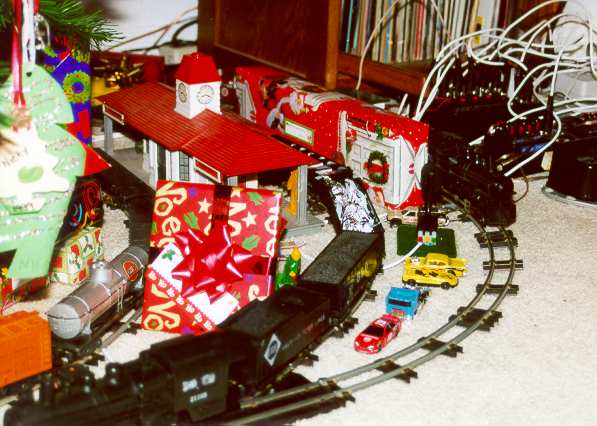 Train Station with Trains -- December 25, 2001